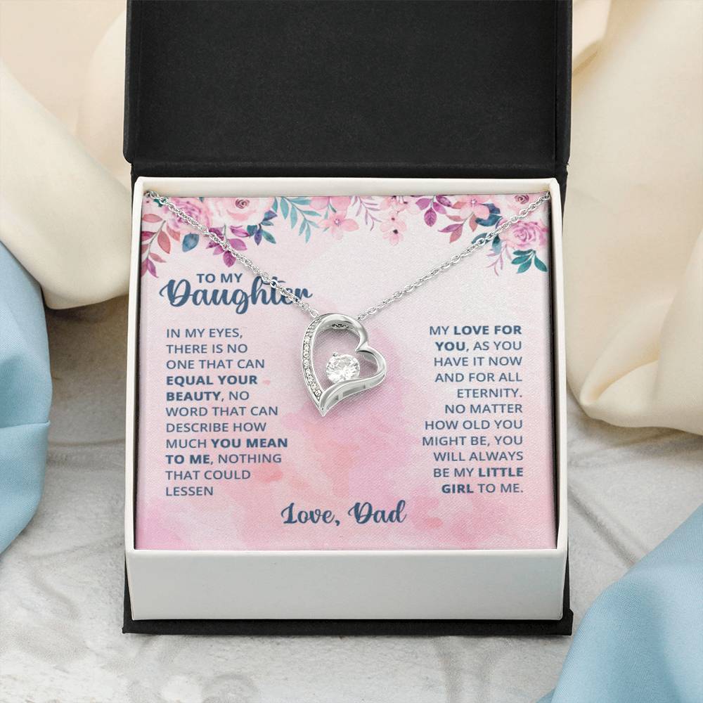 To My Daughter Necklace - Equal Your Beauty - Dad to Daughter Gift - Forever Love Necklace - Personalize Memories