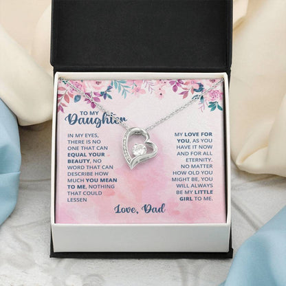 To My Daughter Necklace - Equal Your Beauty - Dad to Daughter Gift - Forever Love Necklace - Personalize Memories