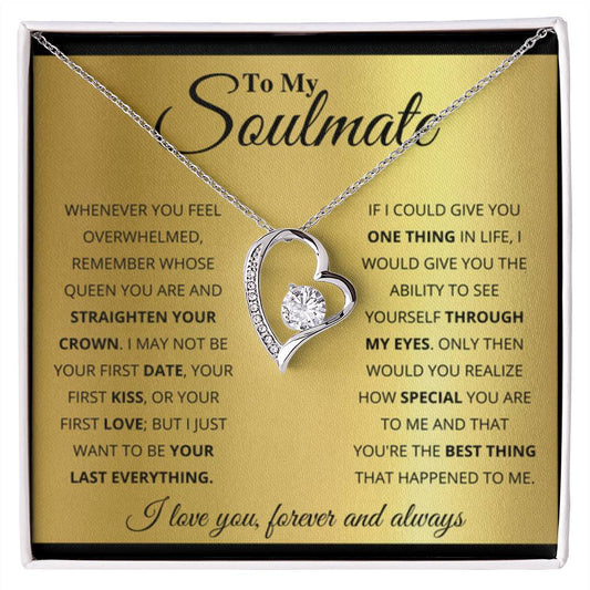 To My Soulmate - Forever Love Necklace - Soulmate Gift for Her for Valentine’s Day & Every Day Love - Personalize Memories