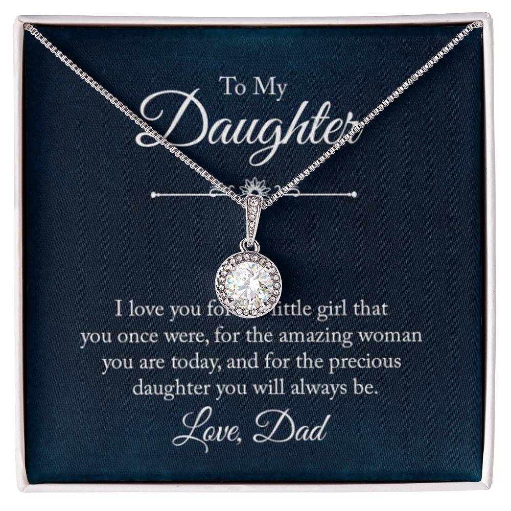 To My Daughter Necklace - Father to Daughter Gift for Graduation, Birthday & Big Life Moments - Eternal Hope Necklace - Personalize Memories