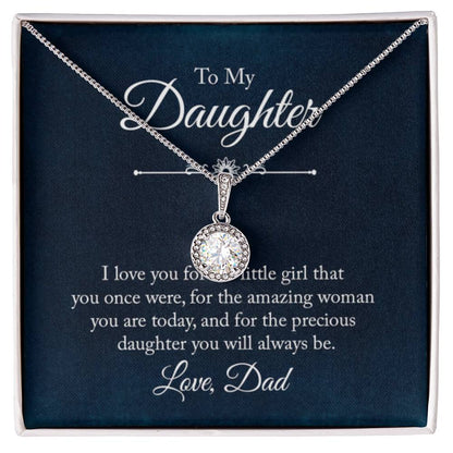 To My Daughter Necklace - Father to Daughter Gift for Graduation, Birthday & Big Life Moments - Eternal Hope Necklace - Personalize Memories