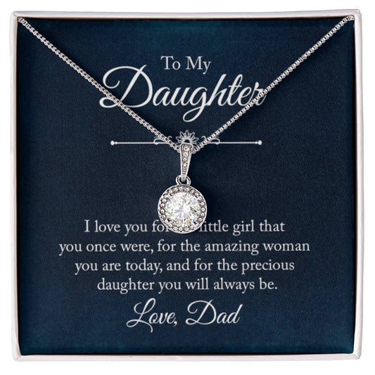 To My Daughter Necklace - Father to Daughter Gift for Graduation, Birthday & Big Life Moments - Eternal Hope Necklace