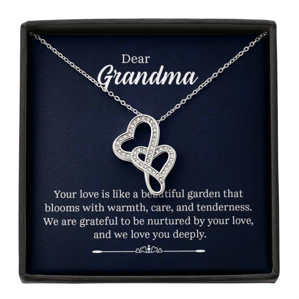 Dear Grandma - Your love is like a beautiful garden - Grandma Gift Grandma - Heart-to-heart Pendant Necklace - Personalize Memories