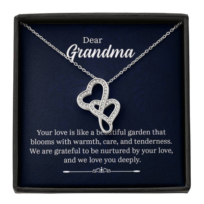 Dear Grandma - Your love is like a beautiful garden - Grandma Gift Grandma - Heart-to-heart Pendant Necklace - Personalize Memories