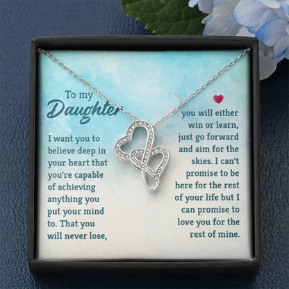 To My Daughter Necklace - Daughter Milestone Gift - Heart-to-heart Pendant Necklace - Personalize Memories