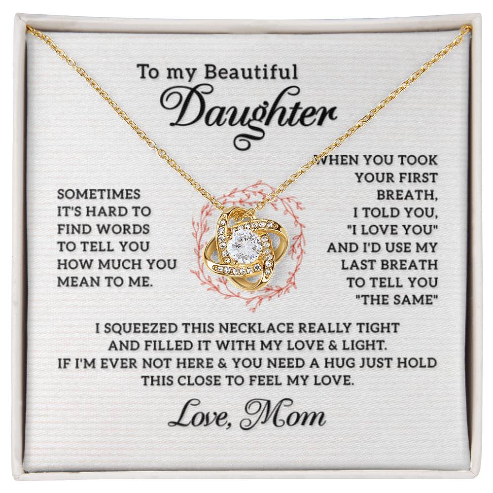 To My Daughter Necklace – Top Gift for Daughter Birthday Graduation – Love Knot Necklace - Personalize Memories