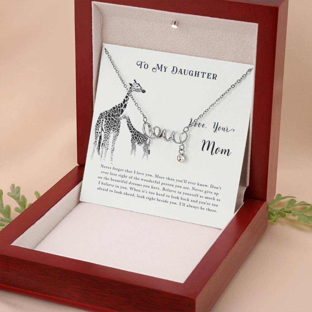To My Daughter Necklace – Jewelry Gift for Daughter from Mother – Scripted Love Necklace - Personalize Memories