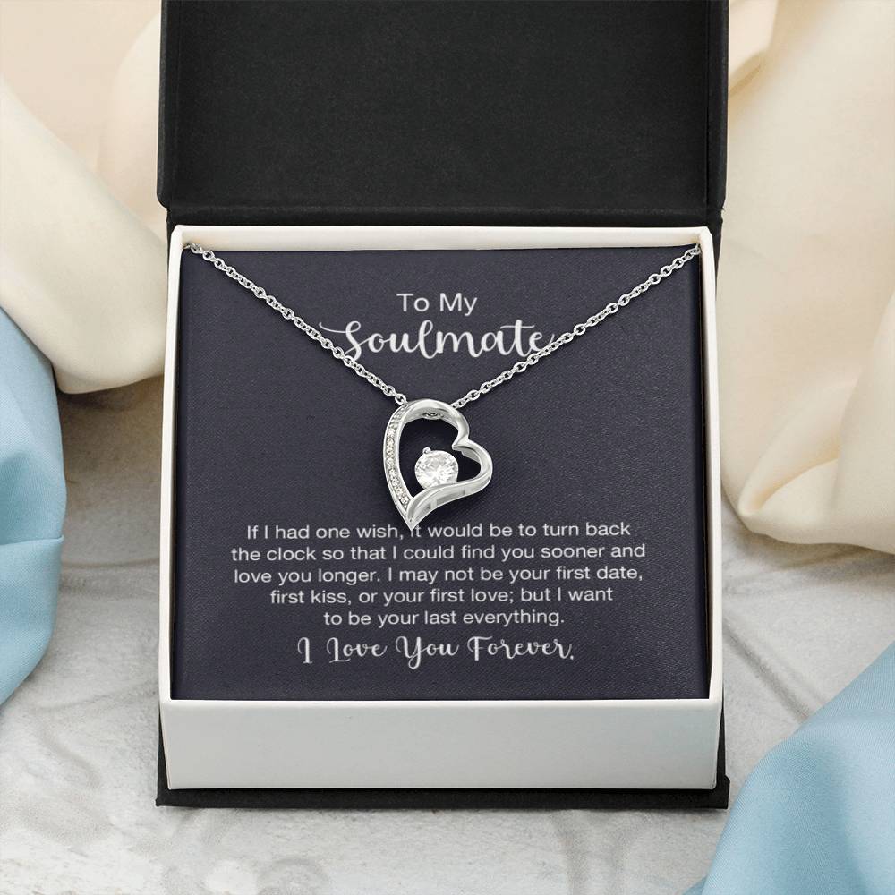To My Soulmate Necklace - Long Distance Relationship Soulmate Gift for Romantic Occasions - Forever Love Necklace - Personalize Memories