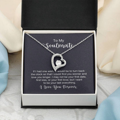 To My Soulmate Necklace - Long Distance Relationship Soulmate Gift for Romantic Occasions - Forever Love Necklace - Personalize Memories