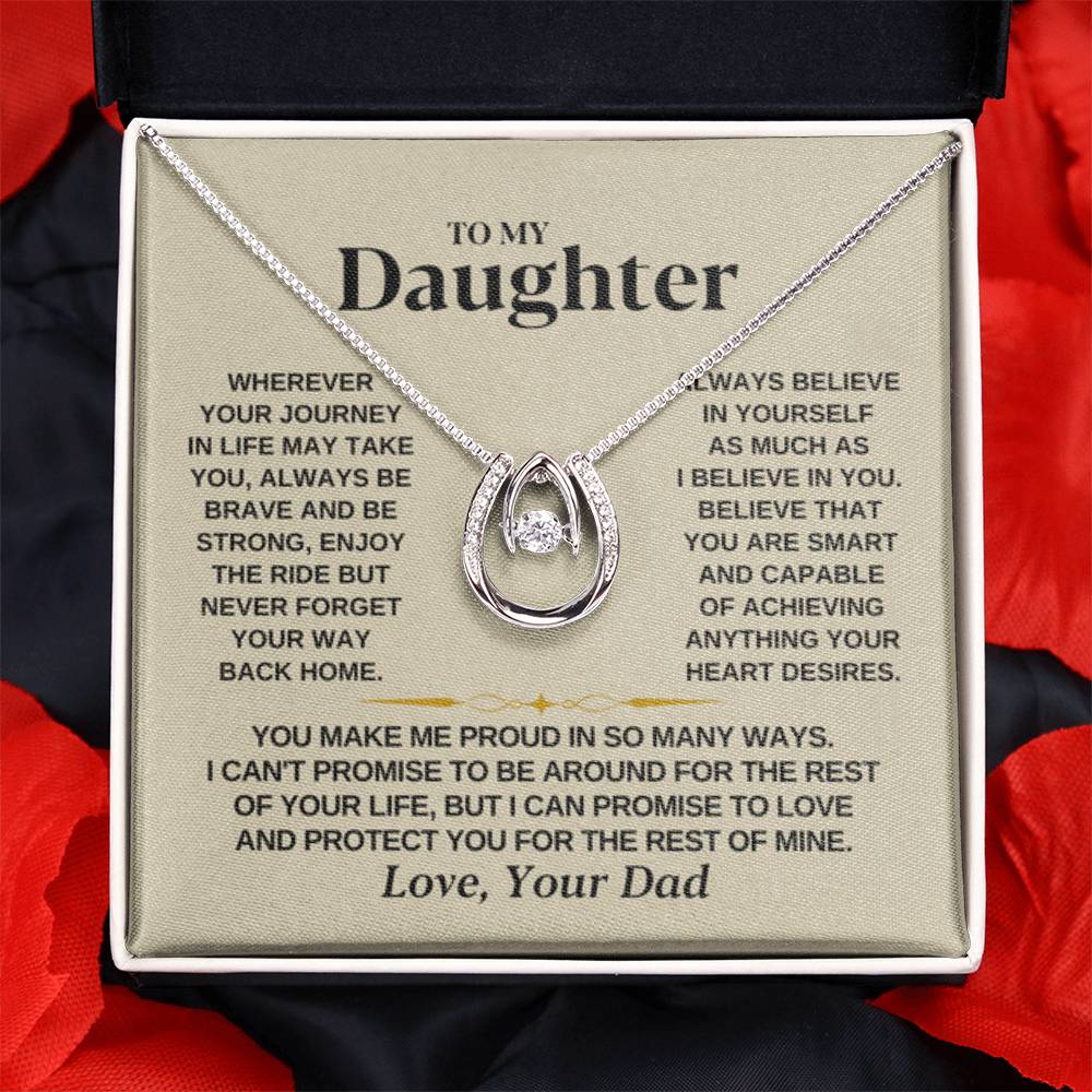 To My Beautiful Daughter Necklace - I Believe In You - Present for Daughter from Dad - Lucky In Love Necklace - Personalize Memories