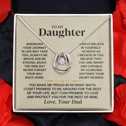 To My Beautiful Daughter Necklace - I Believe In You - Present for Daughter from Dad - Lucky In Love Necklace - Personalize Memories