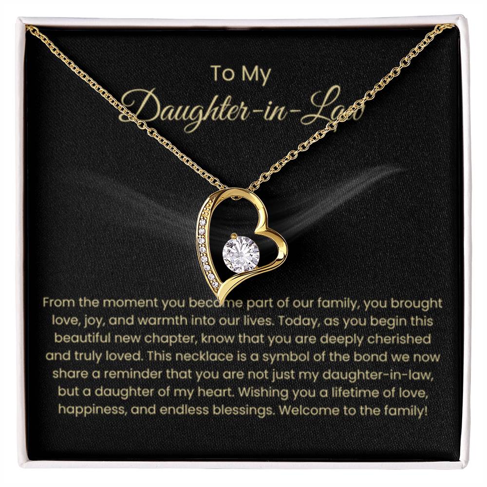 To My Daughter In Law - Forever Love Necklace - Gift for Daughter in Law - Personalize Memories