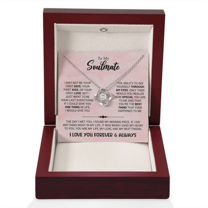 To My Soulmate Necklace - Long Distance Relationship Soulmate Gift for Romantic Occasions - Love Knot Necklace - Personalize Memories