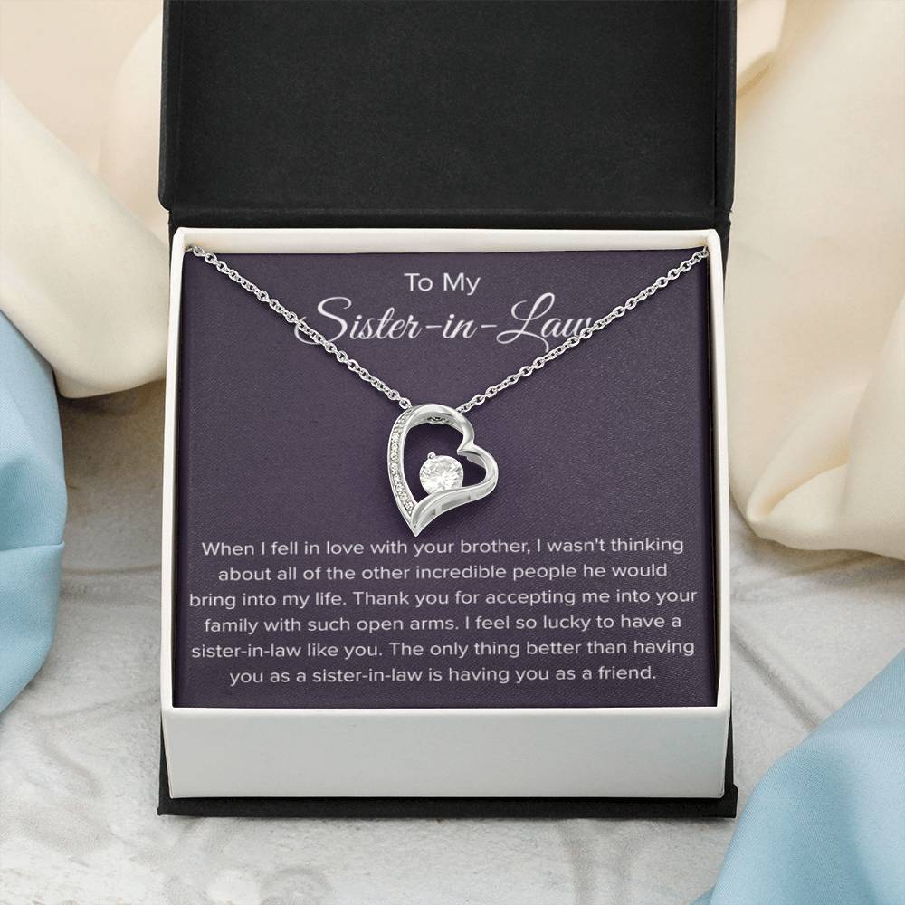 To My Sister In Law - Thank You for Accepting Me - Forever Love Necklace - Personalize Memories