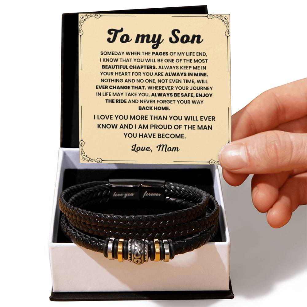 To My Son – Birthday, Christmas Jewelry from Mom – Love You Forever Bracelet - Personalize Memories