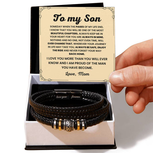 To My Son – Birthday, Christmas Jewelry from Mom – Love You Forever Bracelet - Personalize Memories