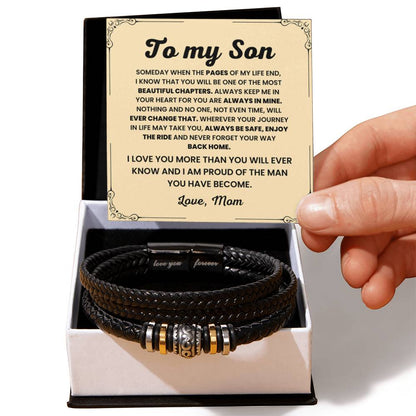 To My Son – Birthday, Christmas Jewelry from Mom – Love You Forever Bracelet - Personalize Memories