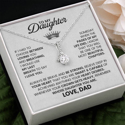 To My Daughter Necklace – Daughter Milestone Gift from Dad – Alluring Beauty Necklace - Personalize Memories