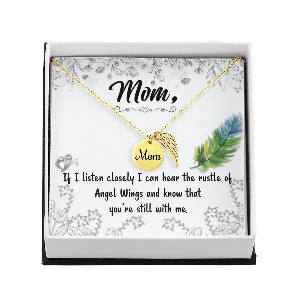 Angel Wing Mom Necklace Gift from Heaven - Loss of Mother Gift - In Loving Memory Gift