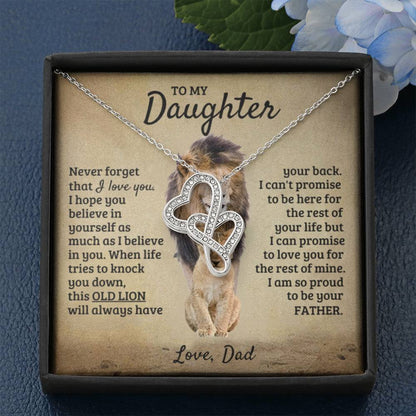 To My Daughter Necklace - I am so proud to be your father - Gift for Daughter from Dad - Heart-to-heart Pendant Necklace - Personalize Memories