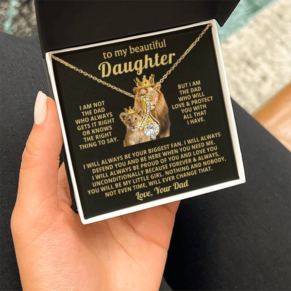 To My Daughter Necklace - Sentimental Birthday Gift from Dad, Meaningful Jewelry for Milestones & Holidays - Alluring Beauty Necklace - Personalize Memories