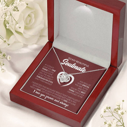 To My Beautiful Soulmate - I Love You Forever & Always - Love Knot Necklace - Personalize Memories