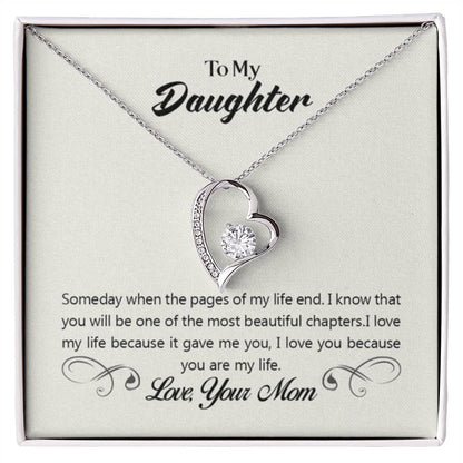 To My Daughter Necklace – Mom Gift for Daughter’s Birthday – Forever Love Necklace - Personalize Memories