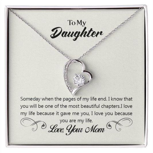 To My Daughter Necklace – Mom Gift for Daughter’s Birthday – Forever Love Necklace - Personalize Memories
