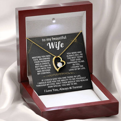 To My Wife Necklace - Best Surprise Gift for Wife from Husband for Anniversary, Christmas & Valentine’s Day - Forever Love Necklace - Personalize Memories