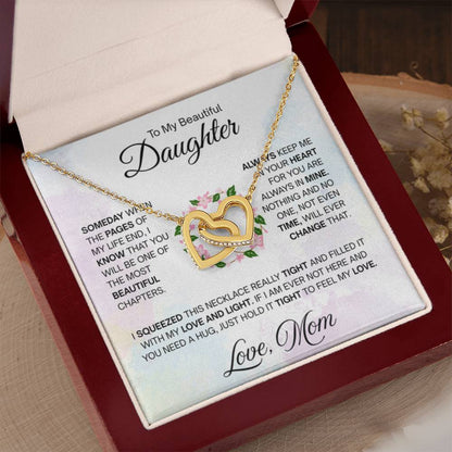 To My Daughter Necklace – Gift for Daughter’s Birthday and Graduation – Interlocking Hearts Necklace - Personalize Memories