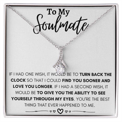To My Soulmate - I Could Find You Sooner and Love You Longer - Alluring Beauty Necklace - Personalize Memories