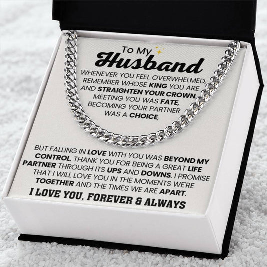Cuban Link Chain for Him - Valentine’s Day & Anniversary Husband Gift from Wife