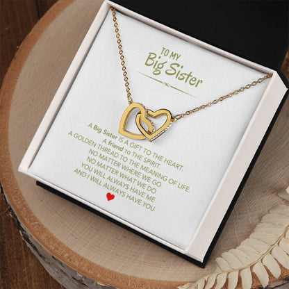 To My Big Sister Necklace - Gift for Sister - Interlocking Hearts Necklace - Personalize Memories