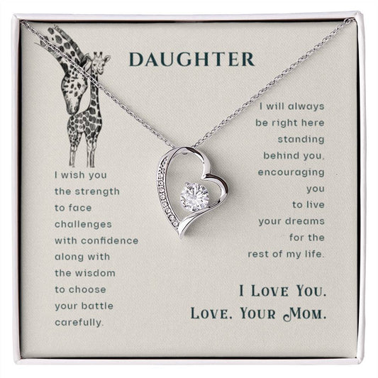 To My Daughter Necklace - Heartfelt Gift from Mom for Birthday, Graduation & Proud Mom Moments - Forever Love Necklace - Personalize Memories
