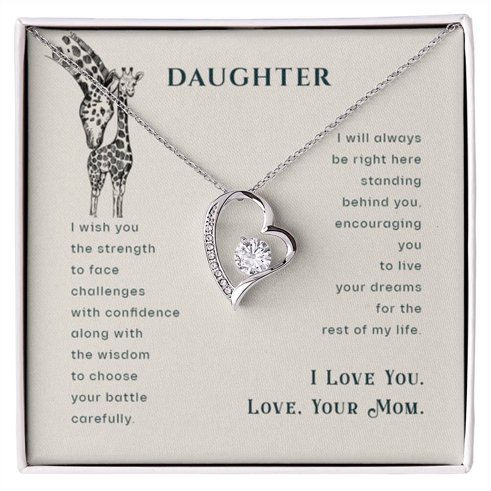 To My Daughter Necklace - Heartfelt Gift from Mom for Birthday, Graduation & Proud Mom Moments - Forever Love Necklace - Personalize Memories