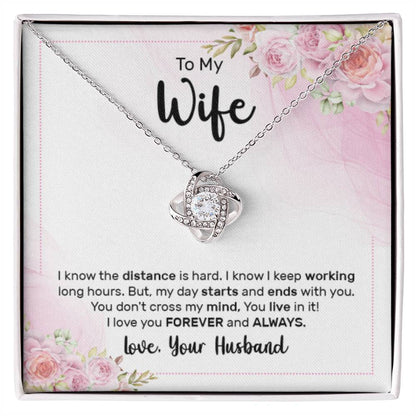To My Wife Necklace - Romantic Gift for Special Moments & Valentine’s Day - Love Knot Necklace - Personalize Memories