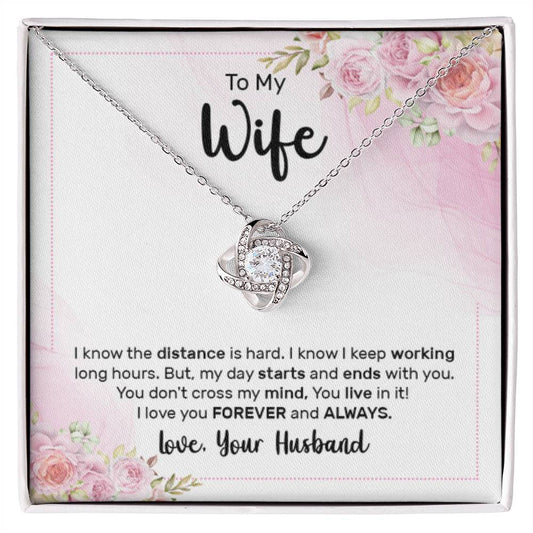 To My Wife Necklace - Romantic Gift for Special Moments & Valentine’s Day - Love Knot Necklace - Personalize Memories