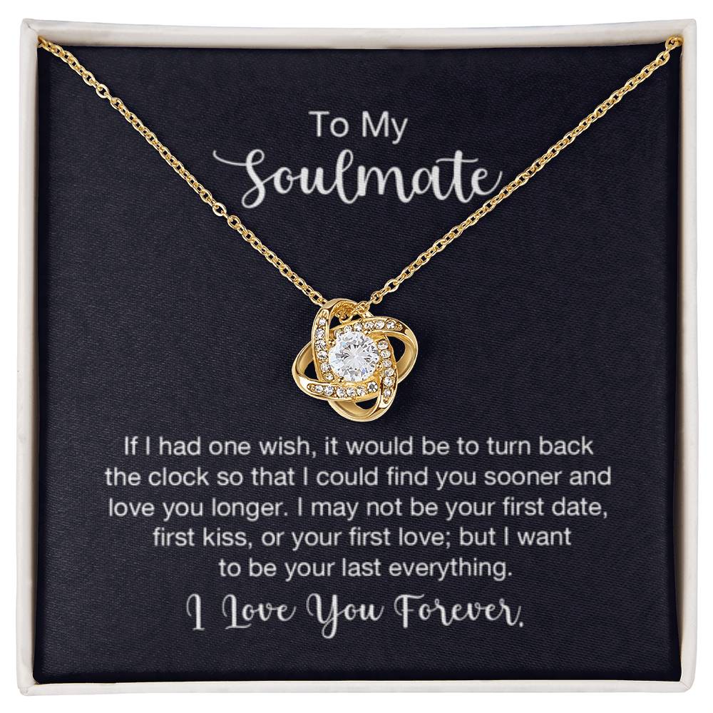 To My Soulmate Necklace - Soulmate Gift for Her for Valentine’s Day & Every Day Love - Love Knot Necklace - Personalize Memories