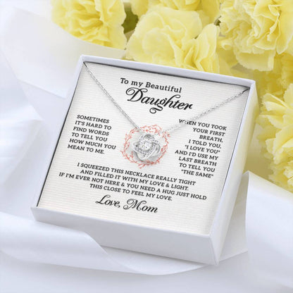 To My Daughter Necklace – Top Gift for Daughter Birthday Graduation – Love Knot Necklace - Personalize Memories