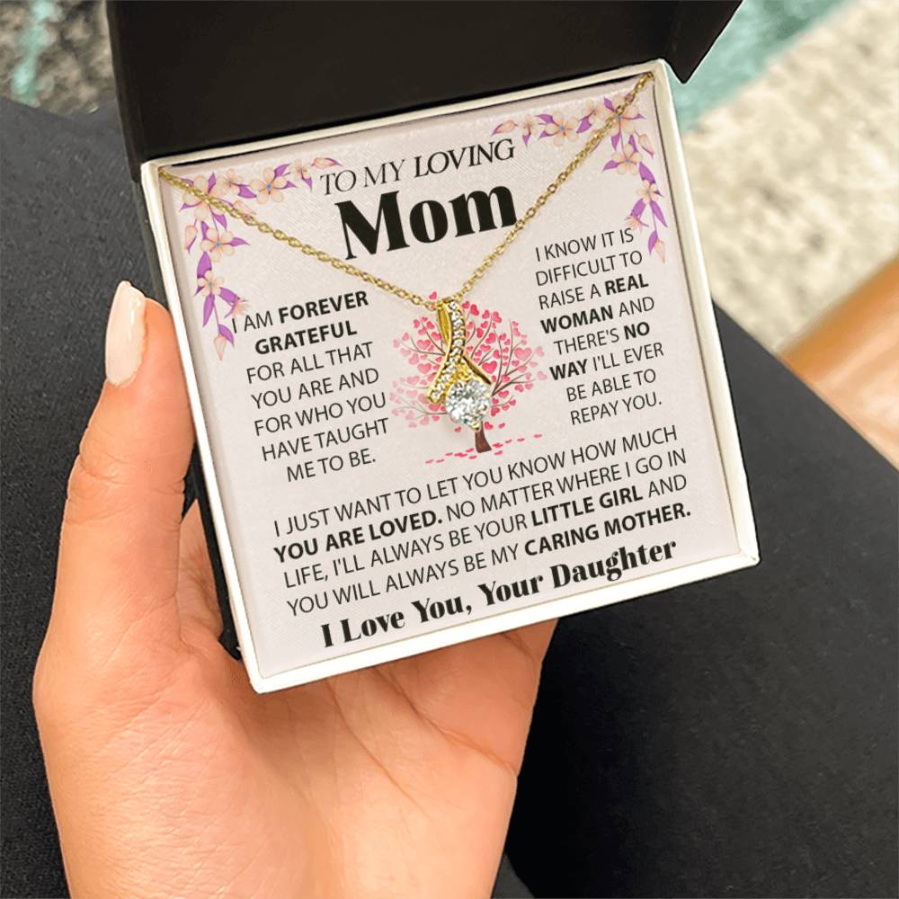 To My Loving Mom Gift from Daughter - Alluring Beauty Necklace - Best for Birthday, Christmas & Mother's Day - Personalize Memories
