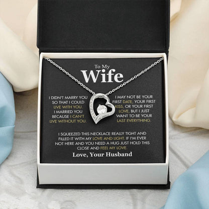 To My Wife - I Can't Live Without You - Forever Love Necklace Gift from Husband - Personalize Memories