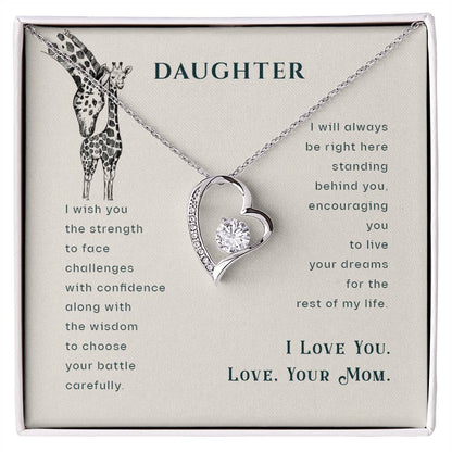 To My Daughter Necklace - Sentimental Jewelry Gift from Mom for Graduation & Life Achievements - Forever Love Necklace - Personalize Memories