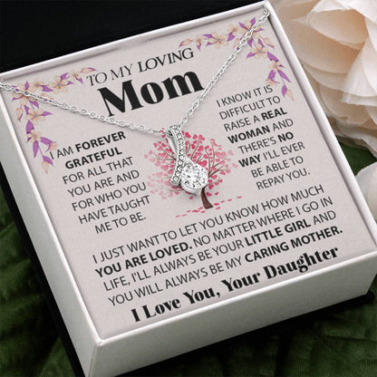 To My Loving Mom Gift from Daughter - Alluring Beauty Necklace - Best for Birthday, Christmas & Mother's Day - Personalize Memories