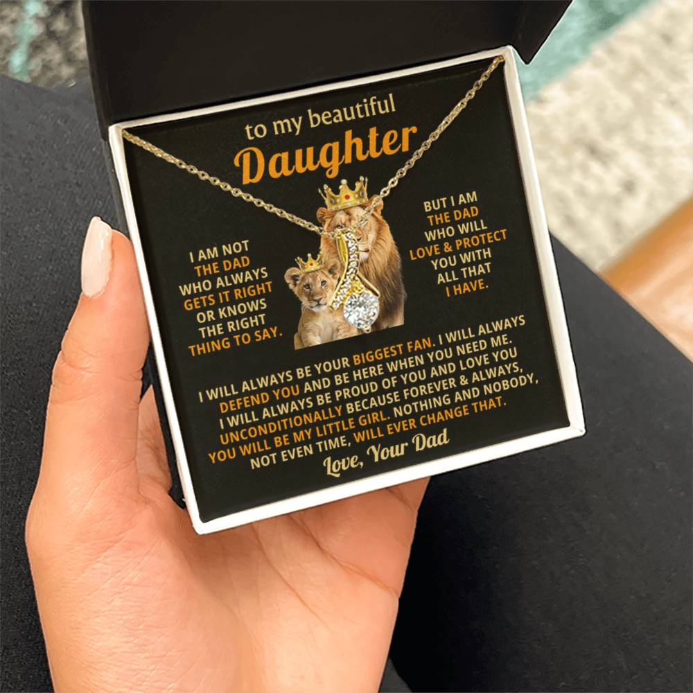 To My Daughter Necklace - Best Surprise Gift for Daughter from Dad for Graduation, Birthday & Christmas - Alluring Beauty Necklace - Personalize Memories