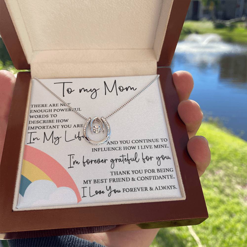 To My Mom - I'm Forever Grateful For You - Lucky In Love Necklace - Sentimental Gift for Mom - Personalize Memories