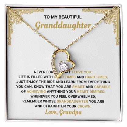 To My Granddaughter Necklace – Grandma Gift for Granddaughter Christmas Graduation – Forever Love Necklace - Personalize Memories