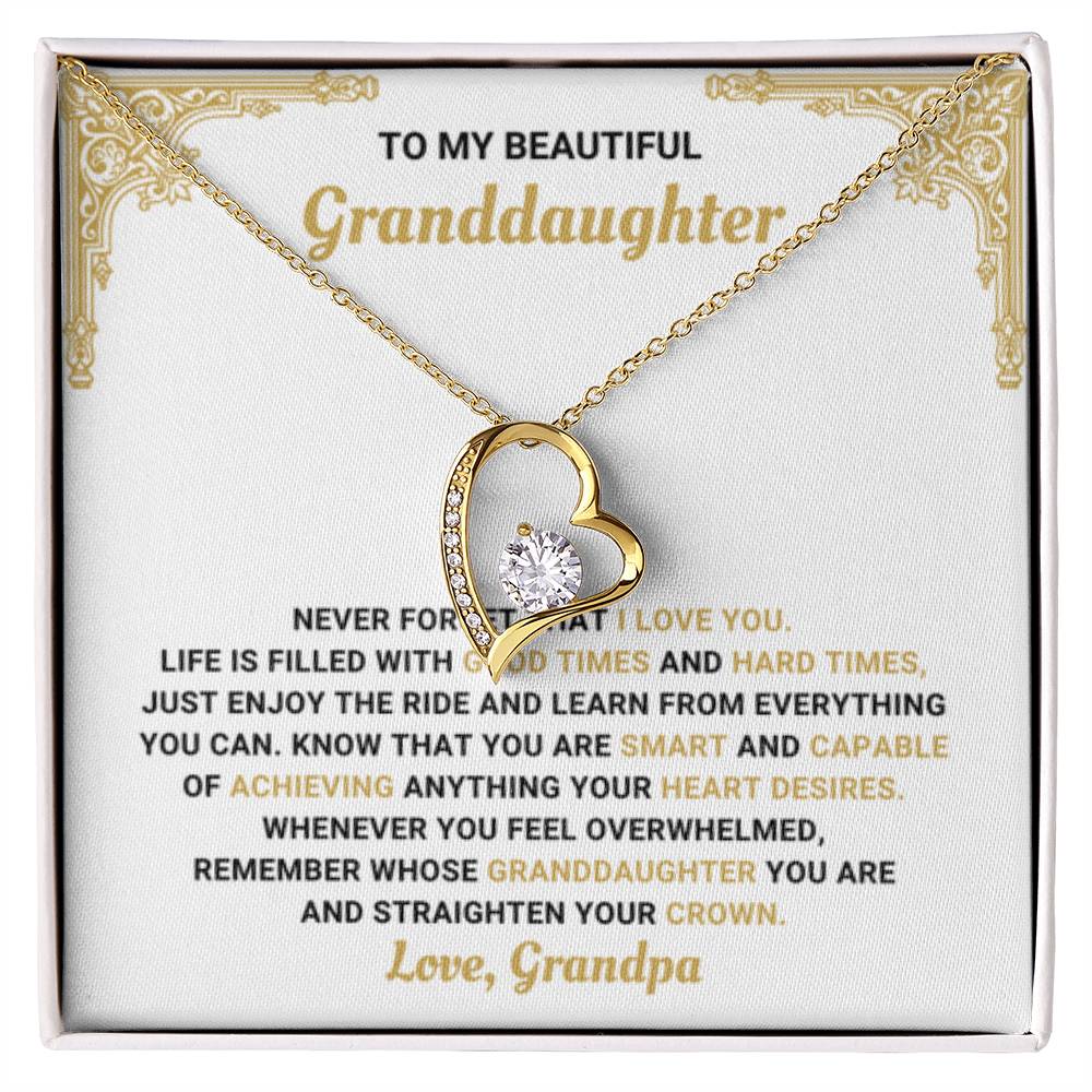 To My Granddaughter Necklace – Grandma Gift for Granddaughter Christmas Graduation – Forever Love Necklace - Personalize Memories