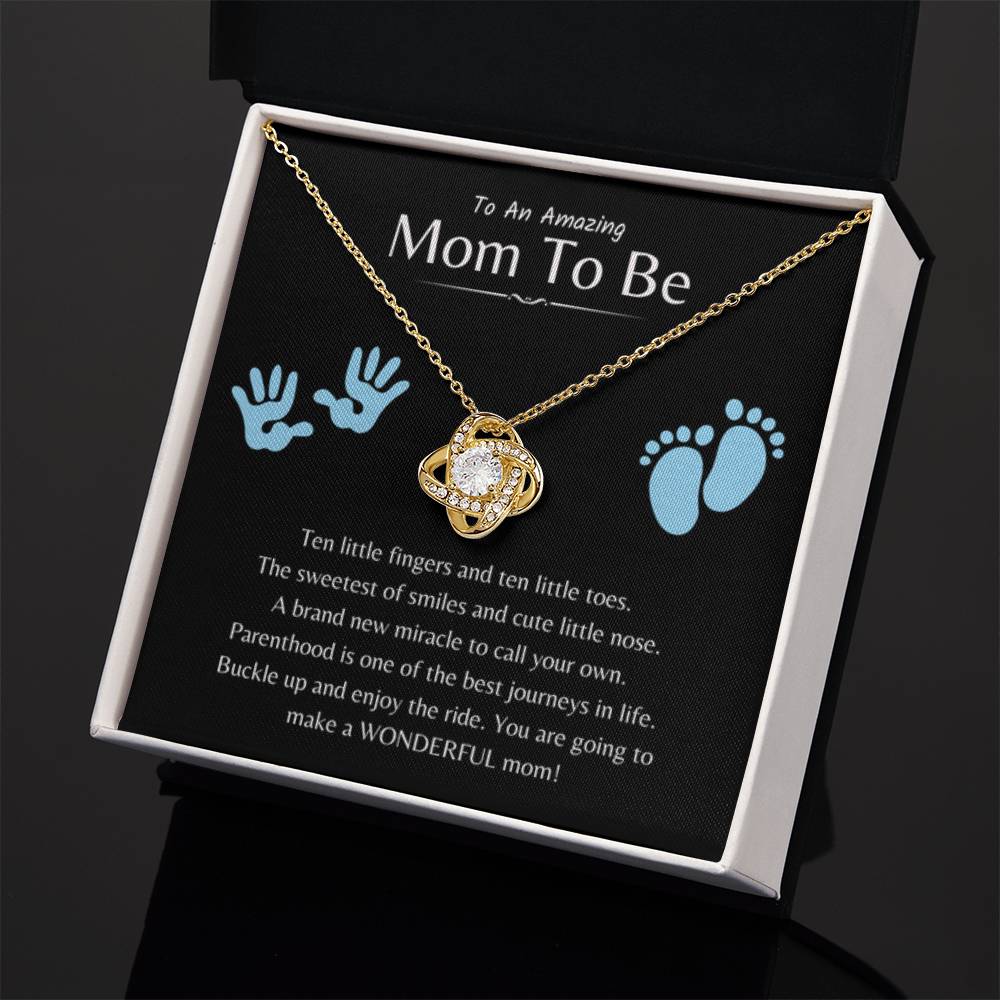 To An Amazing Mama To Be - A brand new miracle to call your own - Love Knot Necklace - Unique Gift for New Mom - Personalize Memories