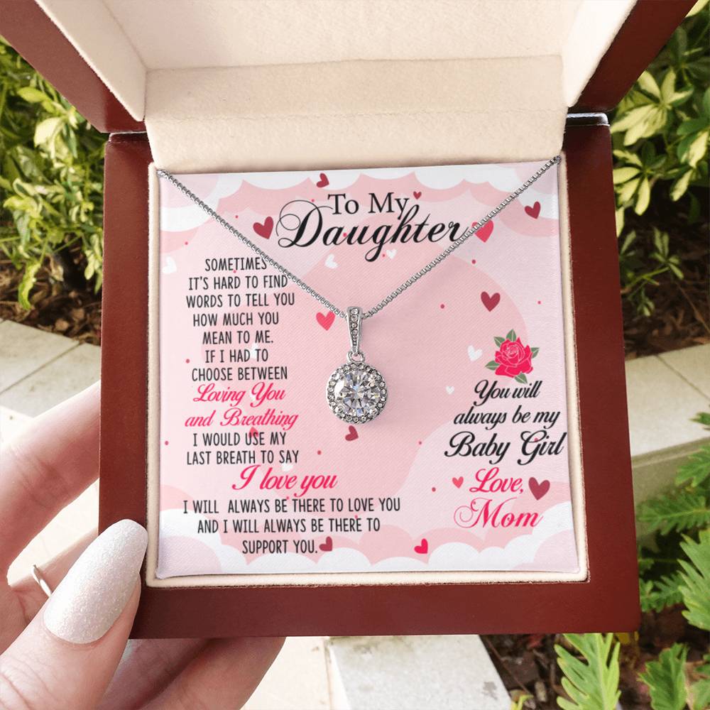 To My Daughter Necklace - Meaningful Daughter Gift from Mom for Forever Love & Support - Eternal Hope Necklace - Personalize Memories