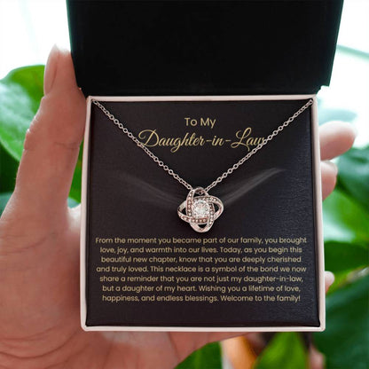 To My Daughter In Law - Love Knot Necklace - Gift for Daughter in Law - Personalize Memories